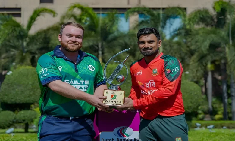 তিন ম্যাচ টি-টোয়েন্টি সিরিজের ট্রফি উন্মোচন