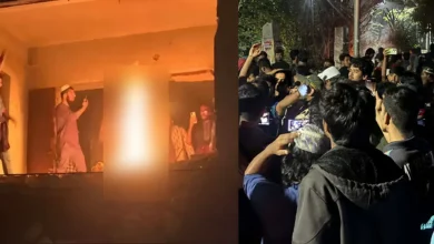 হাদিকে হত্যার প্রতিবা ধানমন্ডি ৩২ নম্বরে বিক্ষুব্ধ জনতার আগুন-ভাঙচুর