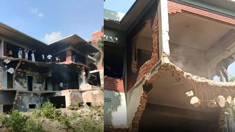 শেখ মুজিবুর রহমানের বাড়ি আবারও ভাঙছে একদল বিক্ষুব্ধ জনতা