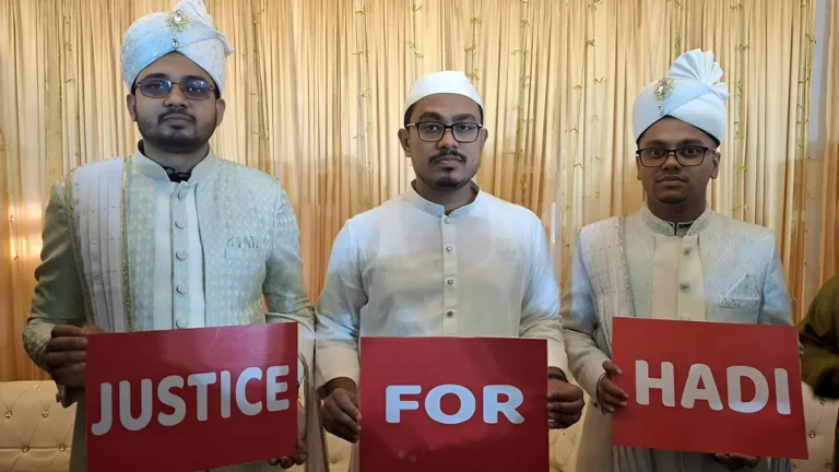 বিয়ের মঞ্চেও হাদি হত্যার বিচার চাইলেন ফরহাদ-মহিউদ্দীন