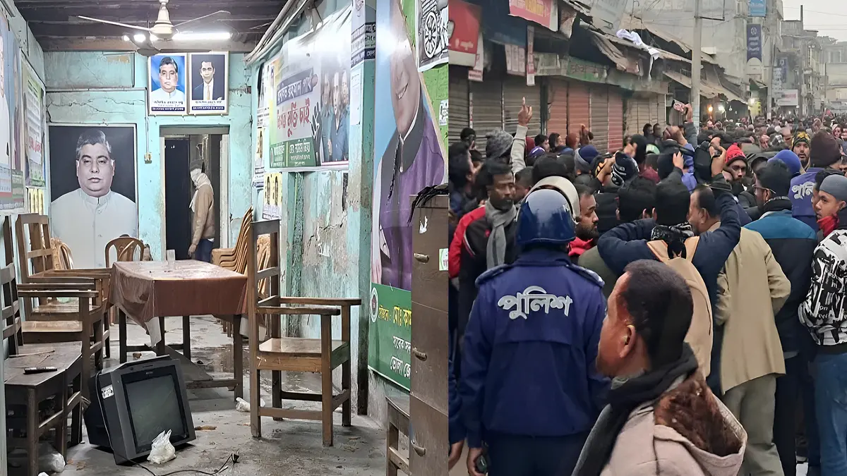 বিএনপির মিছিলে ককটেল বিস্ফোরণ, পার্থের অফিস ভাঙচুর-গুলি