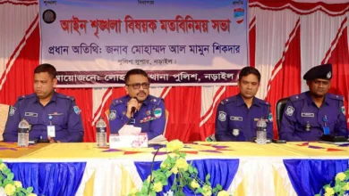 নড়াইলের লোহাগড়ায় আইনশৃঙ্খলা বিষয়ক মতবিনিময় সভায় এসপি আল মামুন শিকদার