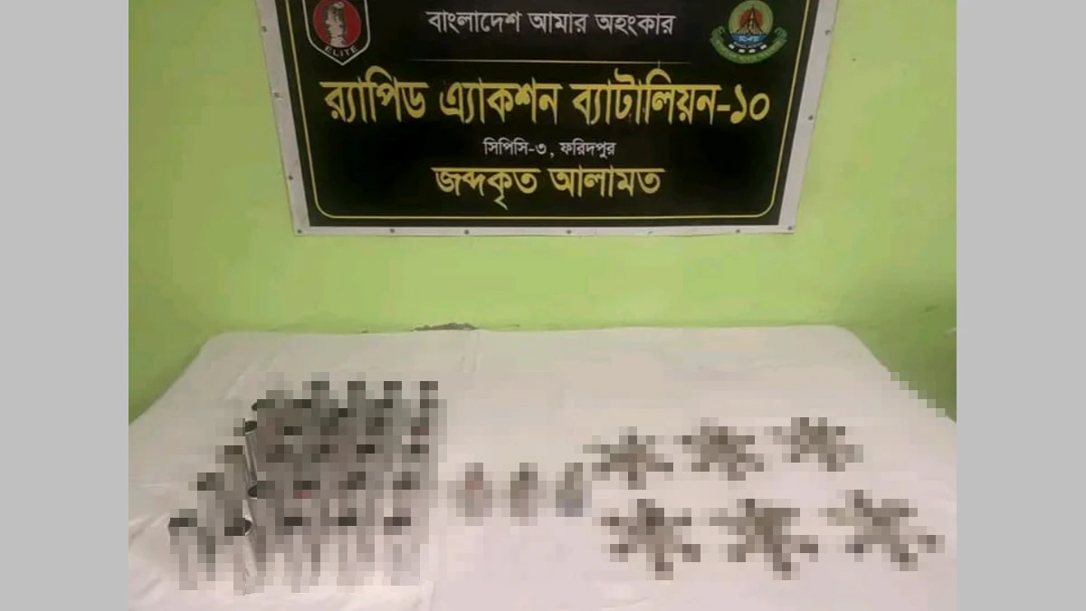 ফরিদপুরে পরিত্যক্ত অবস্থায় পুলিশের লুট হওয়া গ্রেনেড ও গোলাবারুদ উদ্ধার