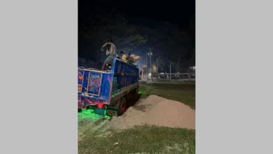 বাহুবলে অবৈধ বালু উত্তোলনের দায়ে ট্রাক জব্দ ৫৫ হাজার টাকা জরিমানা