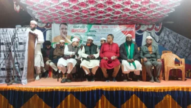 ১১ দলীয় জোটের নির্বাচনী জনসভায় জামাত প্রার্থী কৃঞ্চ নন্দী
