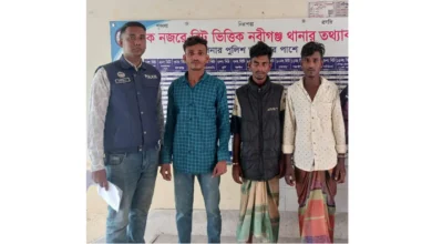 নবীগঞ্জে ২৫ পিস ইয়াবাসহ তিন যুবক গ্রেপ্তার