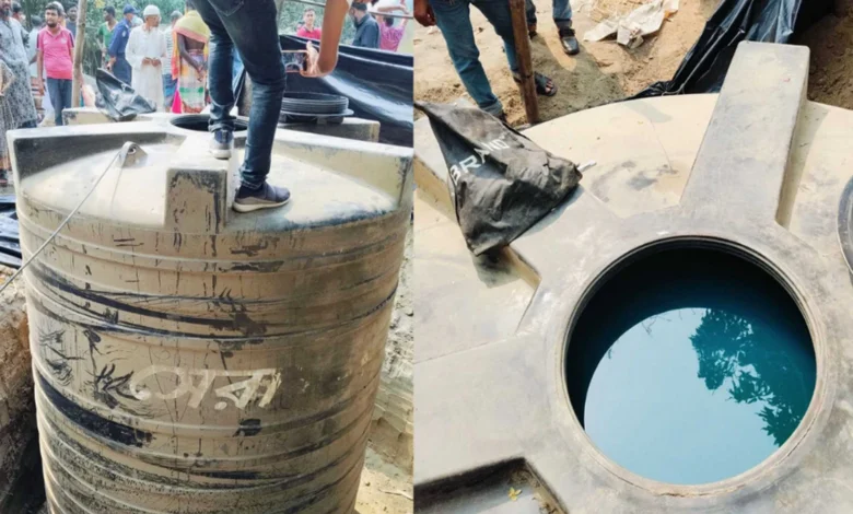 মাটির নিচে পানির ট্যাংকি বসিয়ে জ্বালানি তেল সংরক্ষণ ব্যবসায়ীর