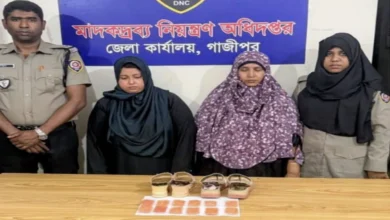 জুতার ভেতরে লুকানো ২,৪০০ পিস ইয়াবা উদ্ধার, গাজীপুরে দুই নারী গ্রেপ্তার