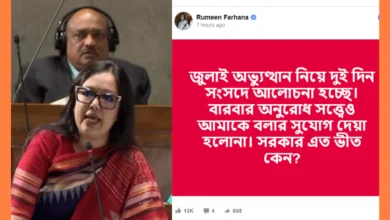 জুলাই অভ্যুত্থান নিয়ে সংসদে বক্তব্যের সুযোগ দেওয়া হয়নি