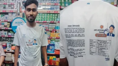 তেল পেতে গেঞ্জিতে ফুয়েল কার্ড প্রিন্ট করলেন ব্যবসায়ী