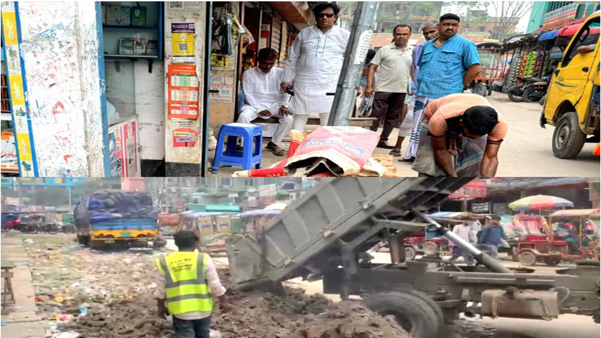 টঙ্গীতে চেরাগআলী বাসস্ট্যান্ডে যানজট নিরসনে মাটি ভরাট কার্যক্রম শুরু