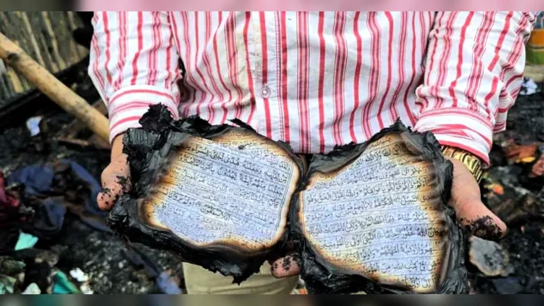ভালুকায় ভয়াবহ অগ্নিকাণ্ডে পুড়ল ৭ বসতঘর, ছাইয়ের মধ্যেও অক্ষত কোরআনের হরফ