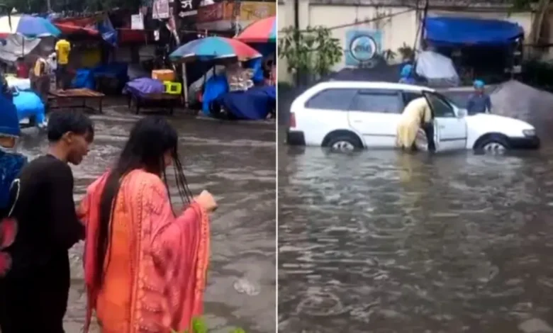 বৃষ্টিতে রাজধানীর সড়কে জলজট, ভোগান্তি বাড়ছে