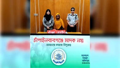 চাঁপাইনবাবগঞ্জে টাস্কফোর্স অভিযানে হেরোইন ও গাঁজাসহ নারী মাদক কারবারি গ্রেফতার