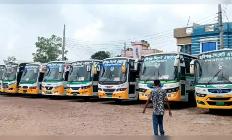 হবিগঞ্জ–সিলেট রুটে বাস ধর্মঘট প্রত্যাহার, আংশিকভাবে স্বাভাবিক চলাচল 