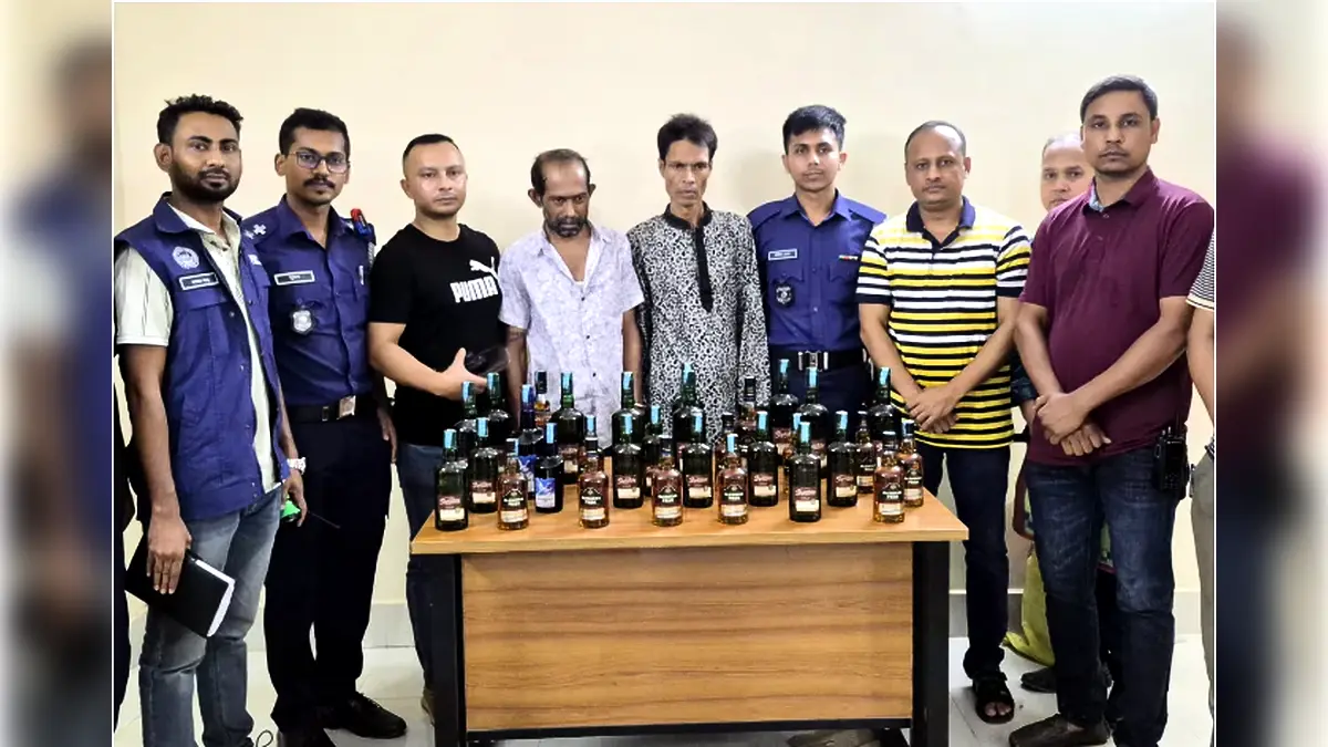 হবিগঞ্জে পৃথক অভিযানে বিদেশি মদ, ইয়াবা ও গাঁজাসহ ৪ জন আটক