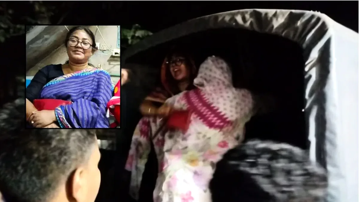 পুলিশের গাড়িতে উঠেই মহিলা আ. লীগ নেত্রীর ‘জয় বাংলা’ স্লোগান