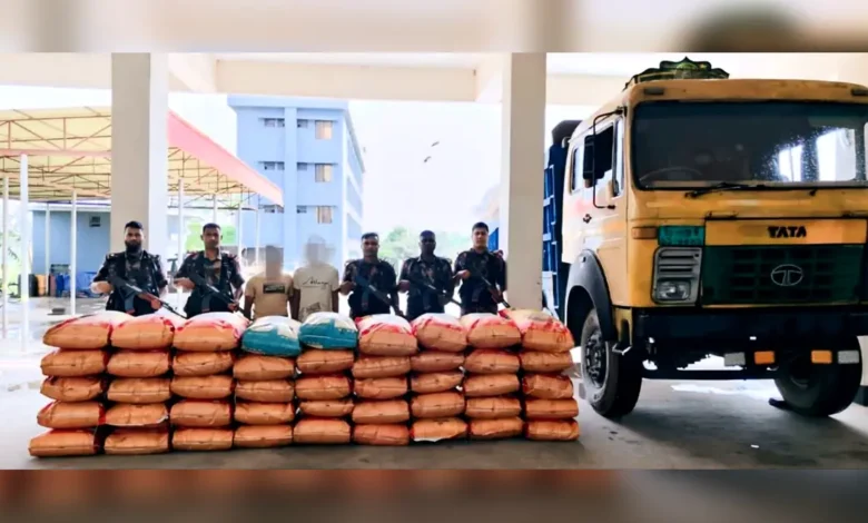মাধবপুরে বিজিবির অভিযানে প্রায় ১ কোটি জিরা ও ট্রাক জব্দ, দুইজন আটক