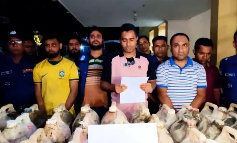 ৪১০ লিটার মদ তৈরির উপকরণসহ ব্রাজিল সমর্থক গ্রেপ্তার