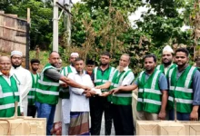 বাঘাইছড়িতে অগ্নিকাণ্ডে ক্ষতিগ্রস্ত পরিবারের পাশে আহলে সুন্নাত ওয়াল জামাত