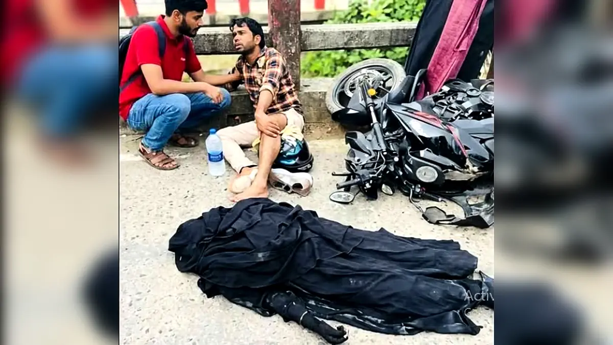 শশুর বাড়ি থেকে বোনকে বাইকে আনার সময় বাইকের সাথে ট্রাক দুর্ঘটনা