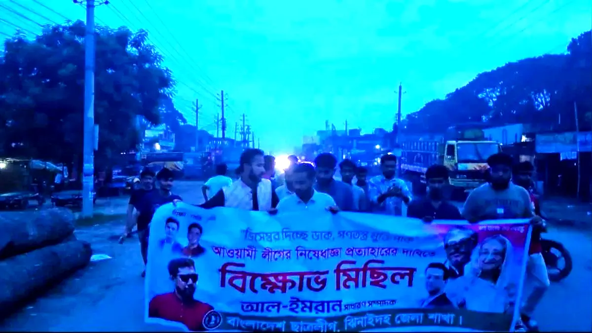 কাকডাকা ভোরে নিষিদ্ধ ছাত্রলীগের ঝটিকা মিছিল