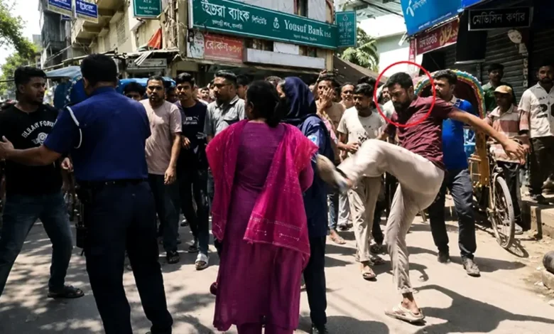 পুলিশের সামনে নারী উদ্যোক্তাকে লাথি: রাজবাড়ীতে কী ঘটেছিল?