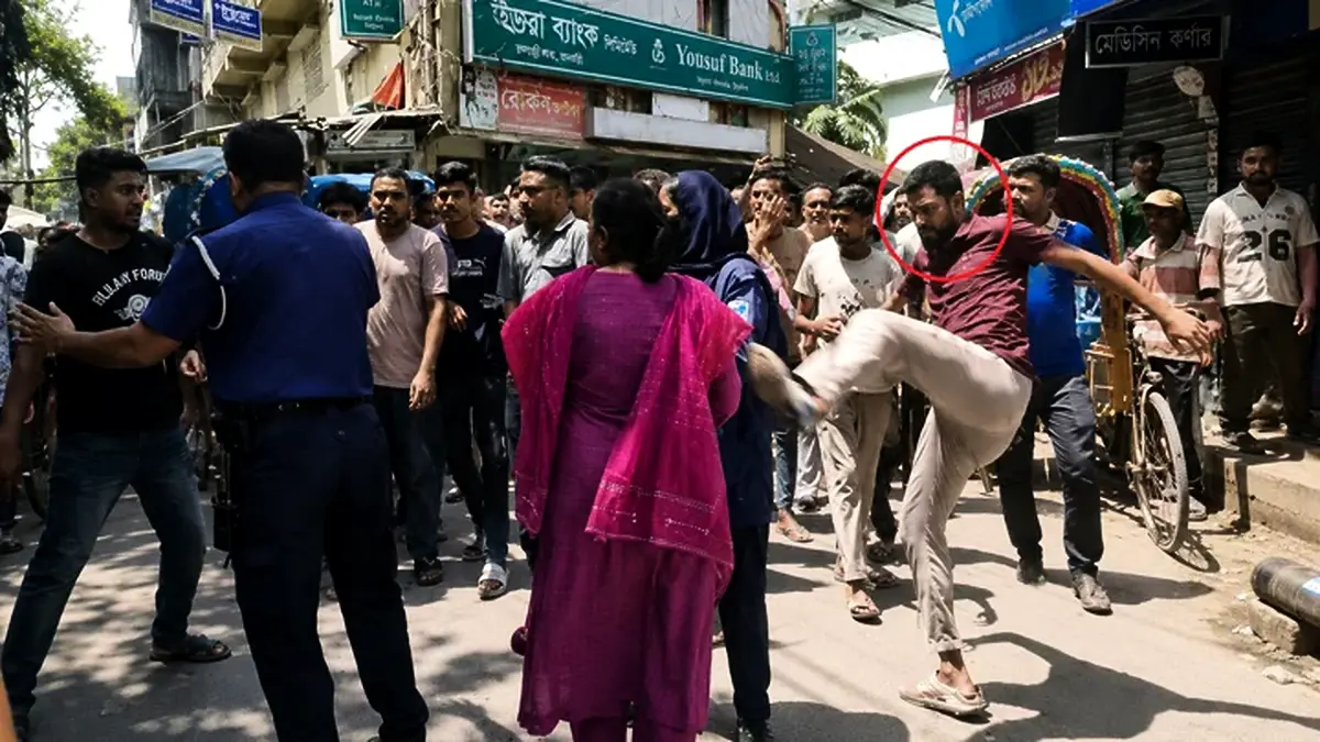 পুলিশের সামনে নারী উদ্যোক্তাকে লাথি: রাজবাড়ীতে কী ঘটেছিল?