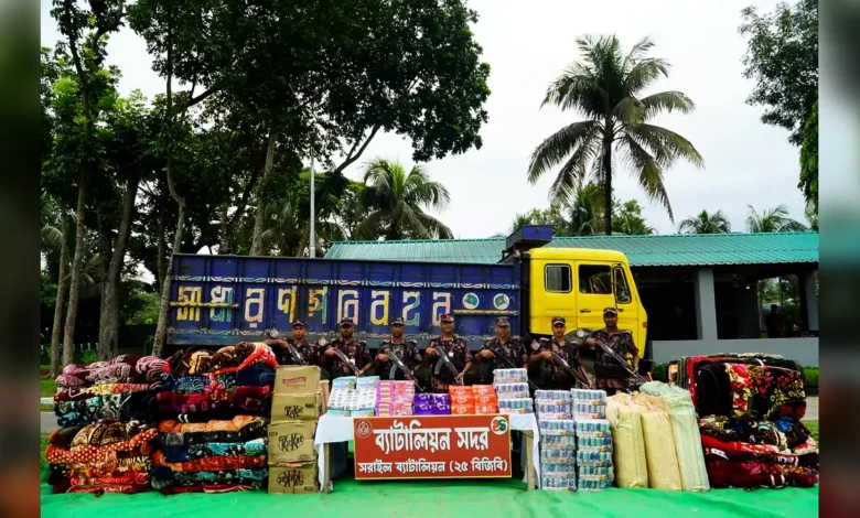 বিজয়নগরে বিজিবির অভিযানে কোটি টাকার ভারতীয় চোরাইপণ্য আটক