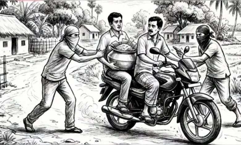 চুয়াডাঙ্গায় অস্ত্রের মুখে জিম্মি, মোটরসাইকেল-খিচুড়ি ছিনতাই