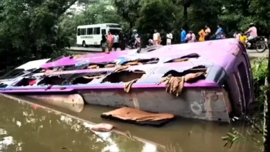 কলাপাড়ায় পুকুরে ডাবল ডেকার বাস, আহত ১৫ পর্যটক