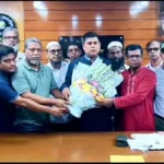 ব্রাহ্মণবাড়িয়া জেলা পরিষদ প্রশাসককে নোঙর বাংলাদেশের ফুলেল শুভেচ্ছা